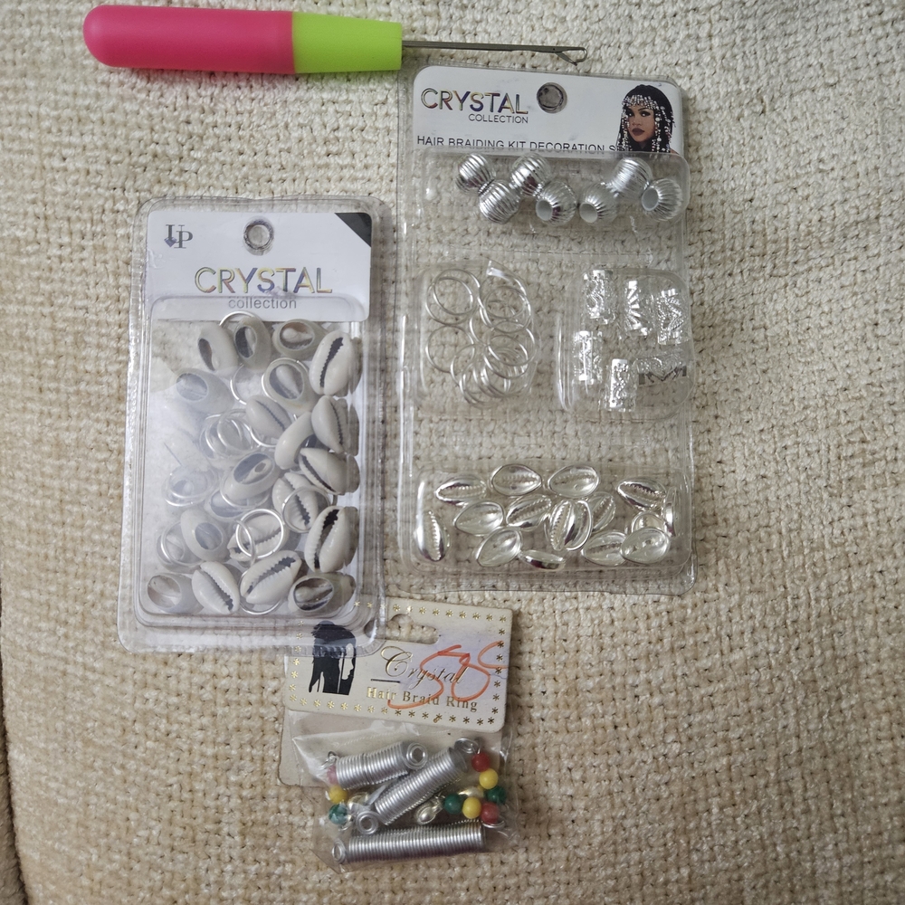 Crystal Hair Braiding Kit with Shells and Beads